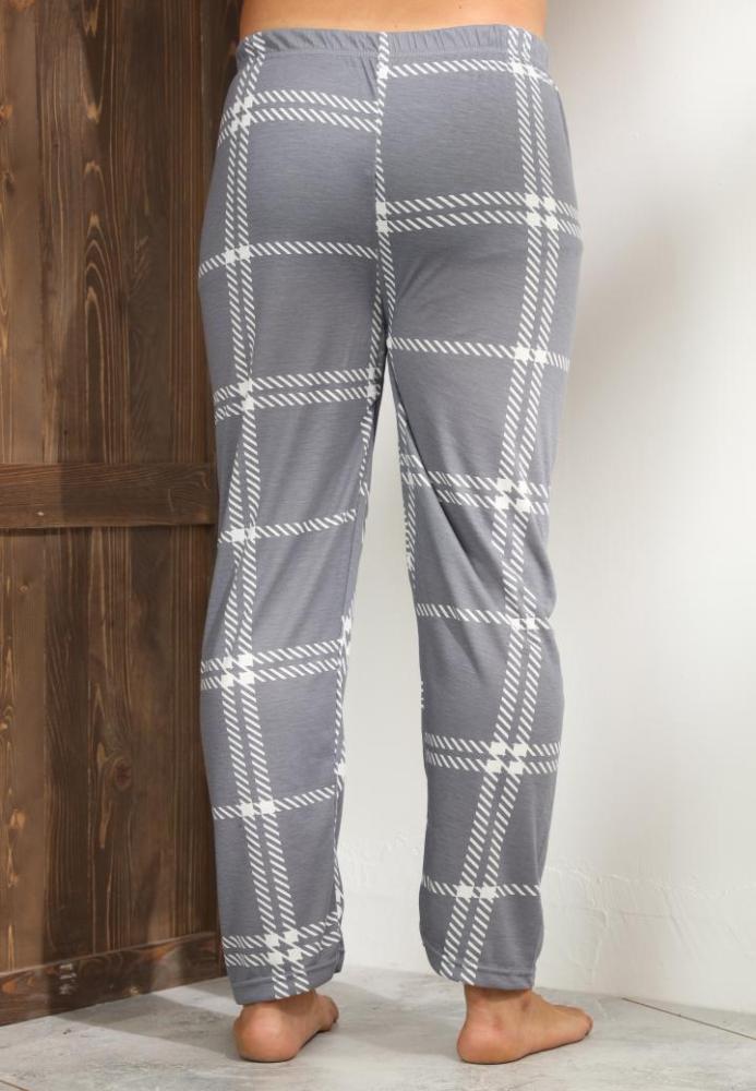 Pantaloni de Pijama ,Big Size ,Barbati,Culoare Gri cu Alb,Engros